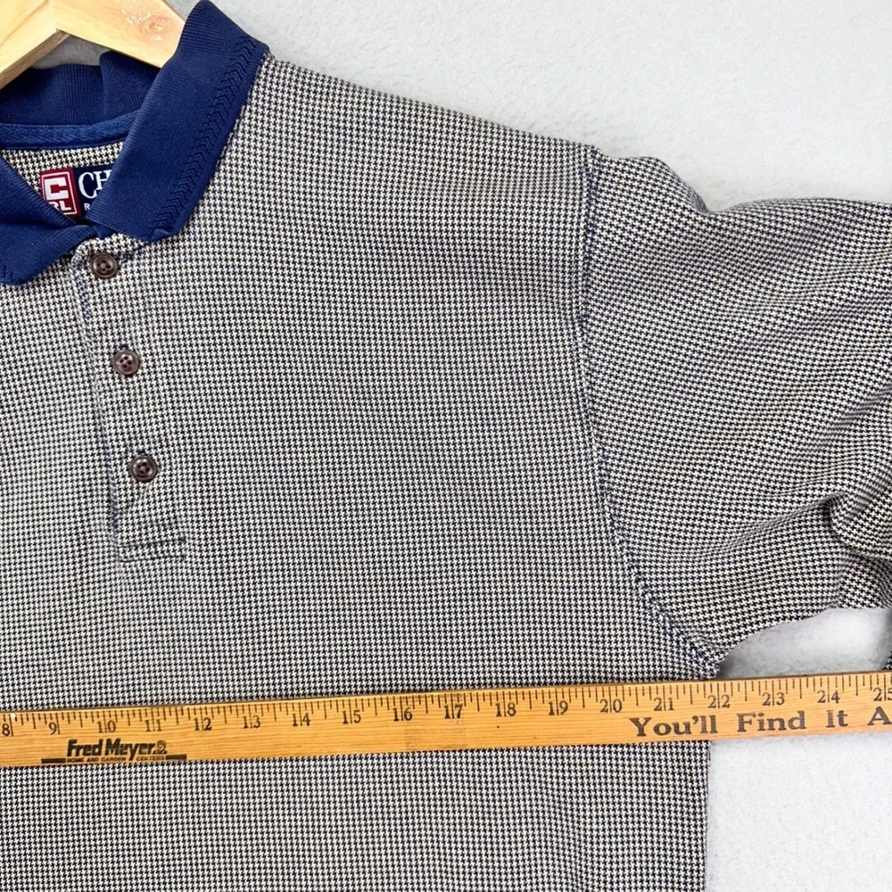 VTG Chaps Ralph Lauren Polo Shirt Mens XL‎ Houndstooth Long Sleeve Preppy Golf